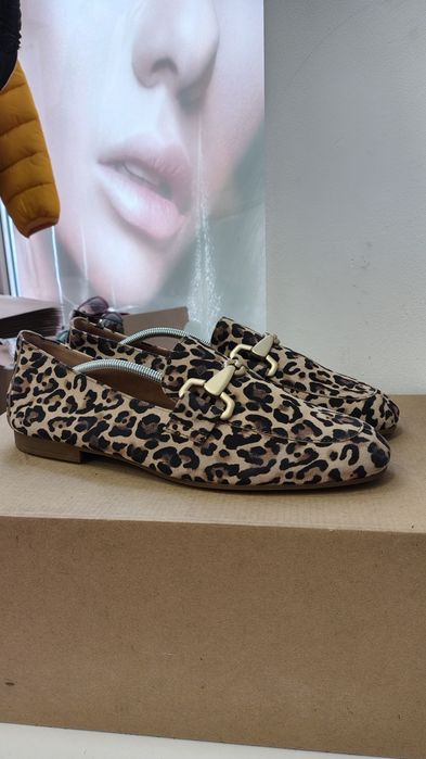 Damskie skórzane lordsy Gabor rozmiar 7 (40) leopard