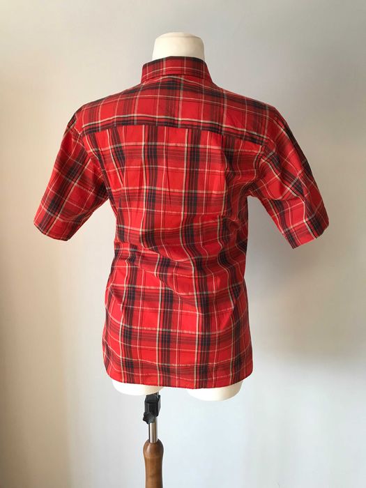 Koszula w kratkę czerwono czarno białą r. 44  vintage retro