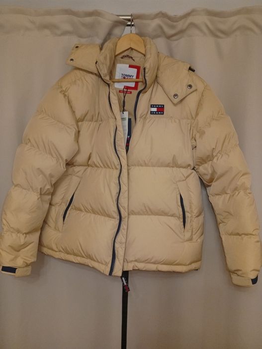 Kurtka puchowa TOMMY JEANS – beżowa | NOWA z metkami