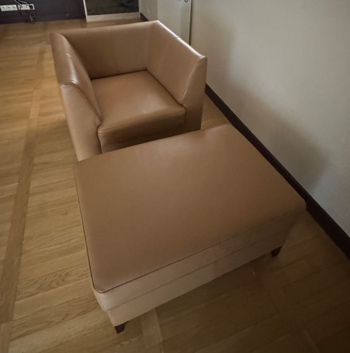 Fotel skórzany Kler koniakowy