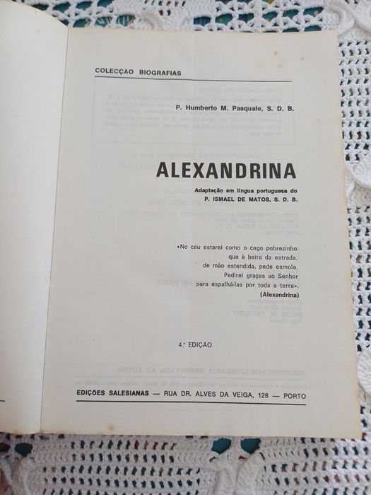 Raro! Livro "Alexandrina" (4.ª Edição, 1974) + Oferta de Novena