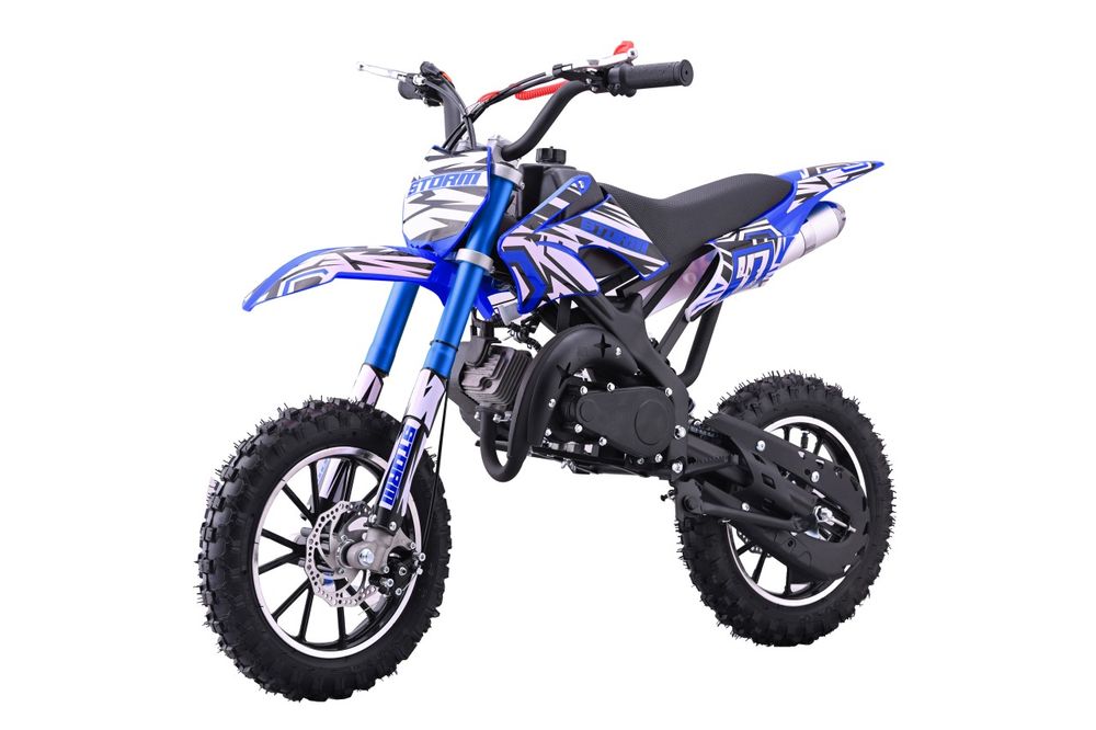 Mini Cross Motor Spalinowy Dla Dzieci 49Cc Storm Niebieski 40 Km/H Db701Se