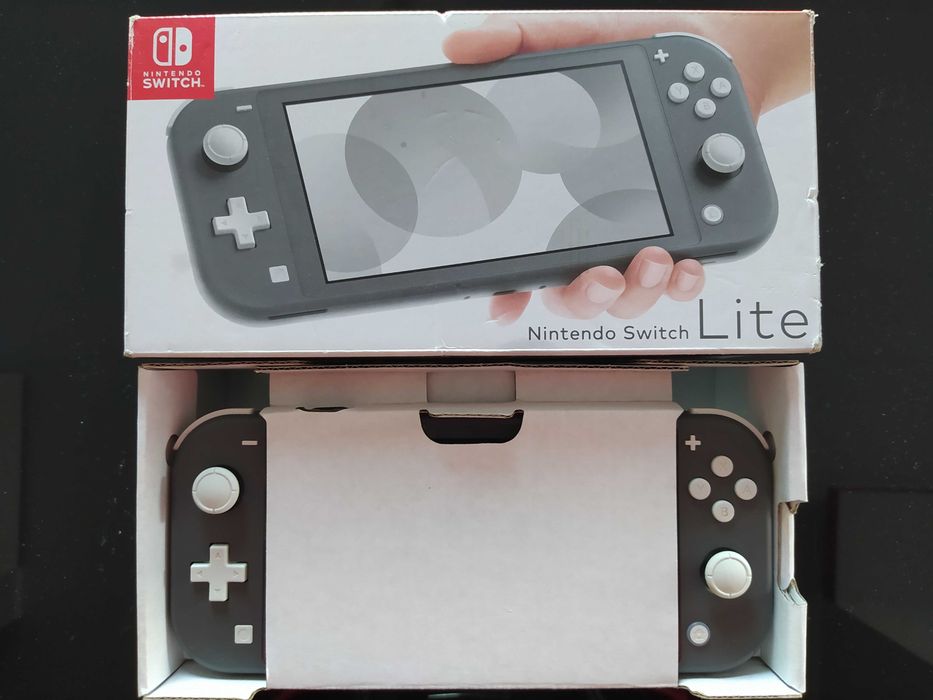 Nintendo Switch lite grafitowy komplet ładowarka pudełko