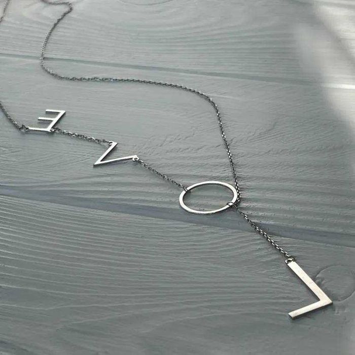 Срібне кольє підвіска “love”