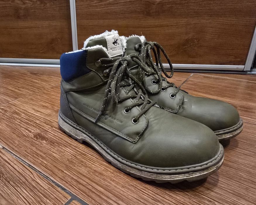 Buty zimowe skórzane chłopięce