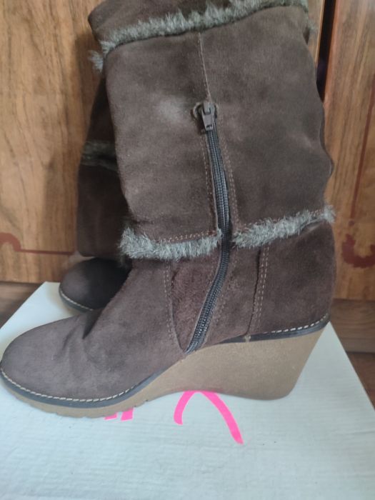 Замшеві сапоги демосезонні