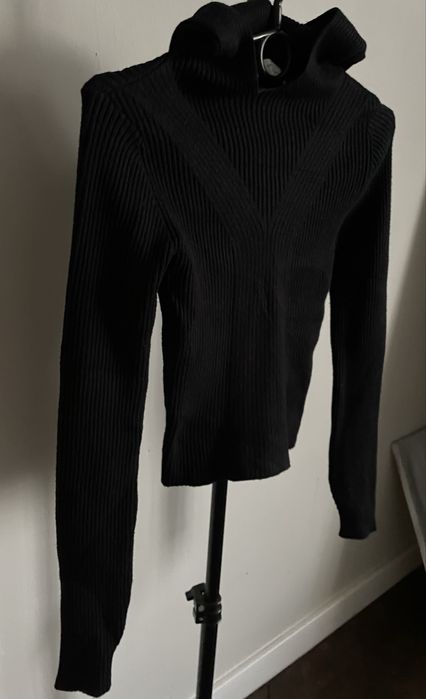 Sweter czarny z kapturem i długim rękawem,Zara