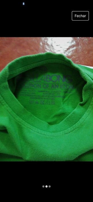 Tshirt Billabong, 10 anos, verde.