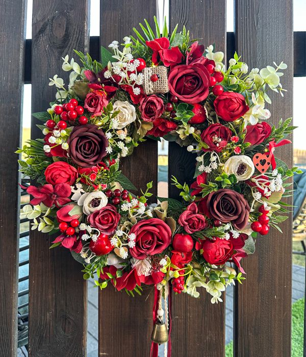 Wianek na drzwi ze światełkami 38cm.  260317