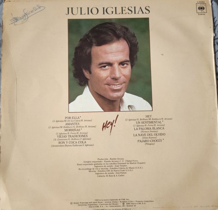 Vinyl LP - Julio Iglesias - Hey