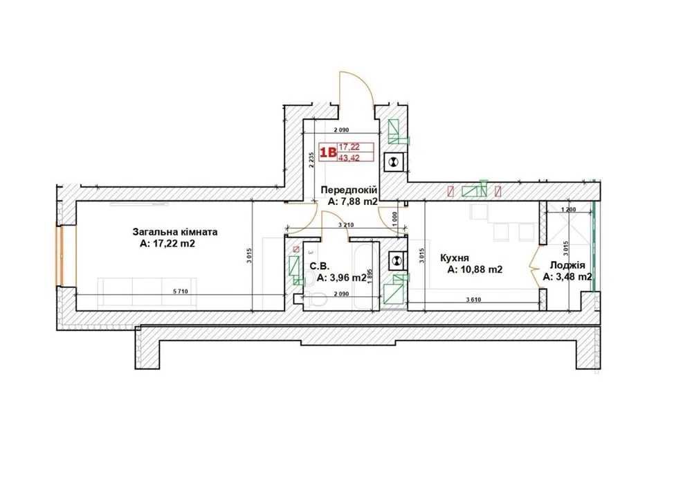 1к квартира 44 м² | ЖК Модуль | ГАЗ | новий ремонт | центр Бучі | Заходь