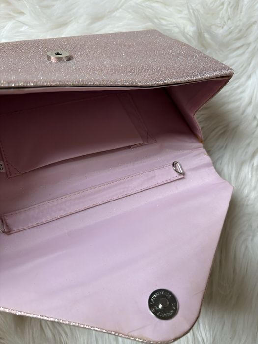 Zestaw torebka kopertówka i szal do sukni pudrowy róż ze srebrną nicią