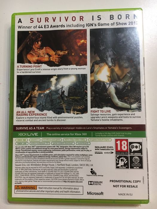 Oryginalna gra na konsole Xbox 360 Tomb Raider