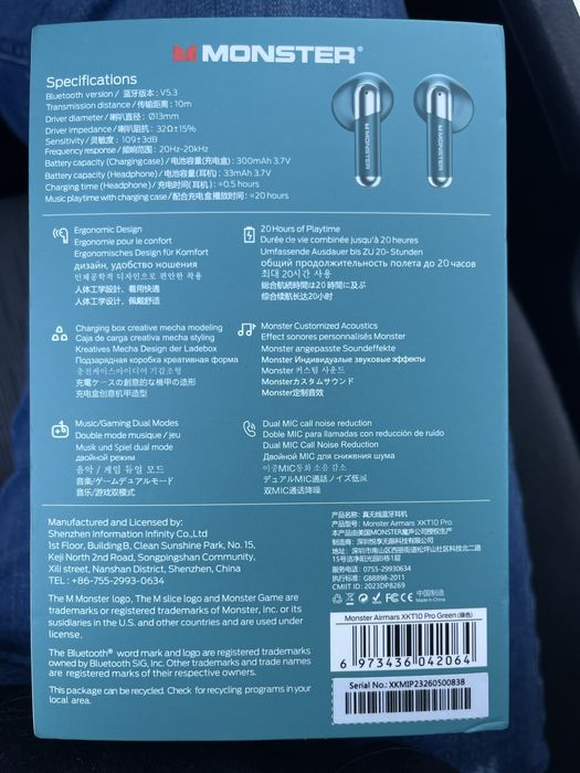 Phones bluetooth Monster Airmars