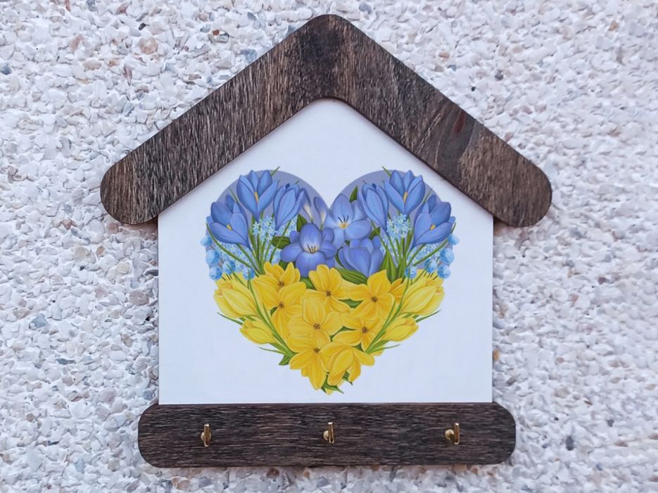 Ключниця дерев'яна ручної роботи,вішак для ключів,полка Home,на стіну