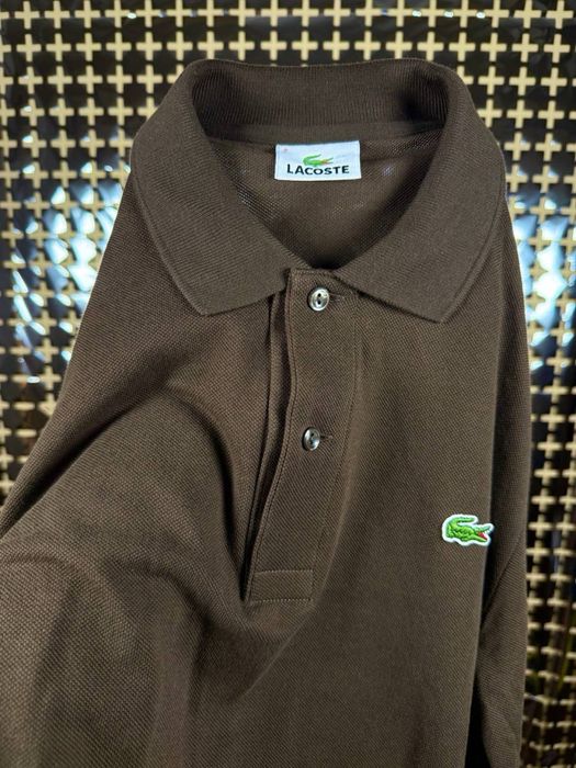 Лонгслів-поло Lacoste оригінал polo красива Лакоста S-M коричневе