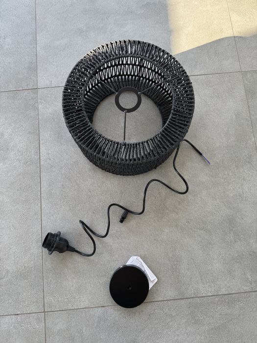 Абажур чорний сучасний плетений