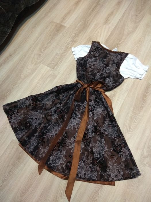 Dirndl Bawaria Oryginalny Strój Sukienka Fartuszek Bluzeczka