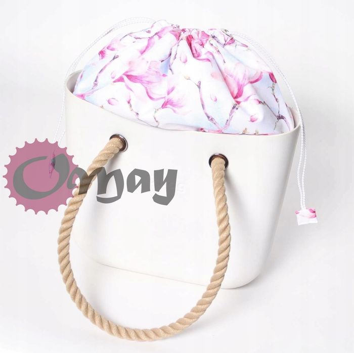 organizer do OBAG MINI worek magnolie kwiaty 2 kieszenie komin OMAY