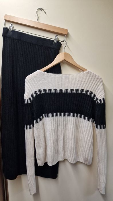 Komplet zestaw jesienno-zimowy sweter spódnica midi 38 M ciepłe