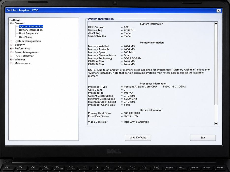 Ноутбук 17.3" Dell Inspiron 1750 / 4 ГБ RAM / 500 ГБ HDD / Для работы и учебы