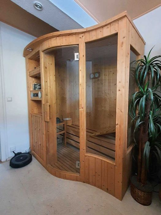 Sauna fińska Aquaroom A-801 + piec 6kW + półki szklana oświetlenie
