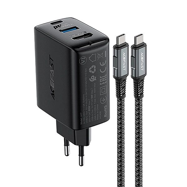 Ładowarka GaN Acefast A17/65W USB-C / USB-A, adapter HDMI 4K 60Hz (zes
