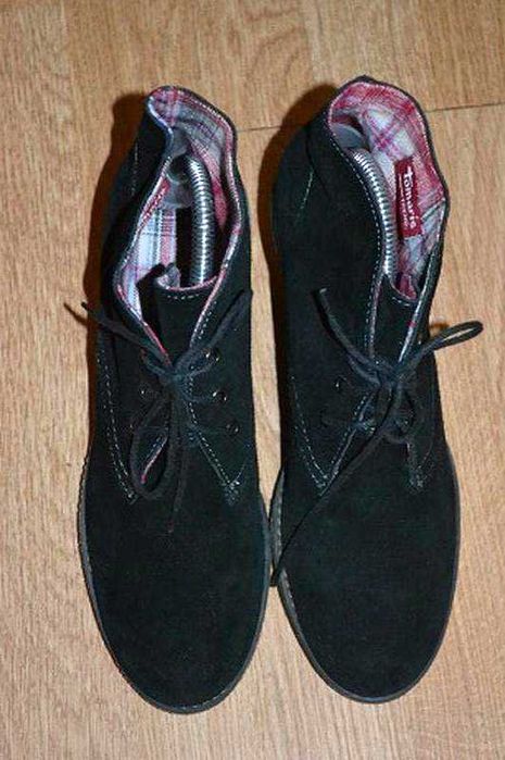 Замшеві черевики ботільйони на танкетці ТМ 'Tamaris' р-р 40 (25,8 см)