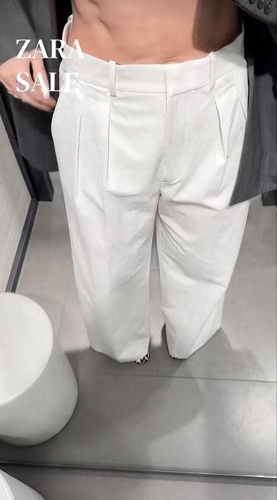 Білі брюки штани zara woman limited широкі палаццо