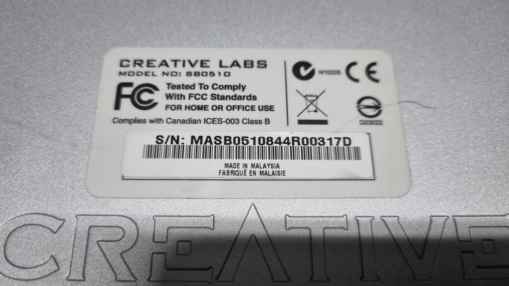 Creative Labs SB0510 Sound Blaster X-Fi Elite Pro THX External Box 24 BIT