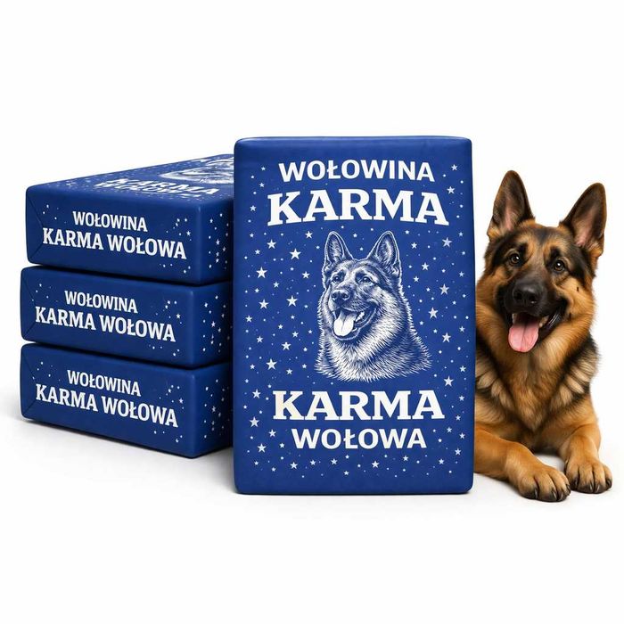 20kg Karma dla psa wołowa mrożona BARF mięso surowe w kostkach mrożone