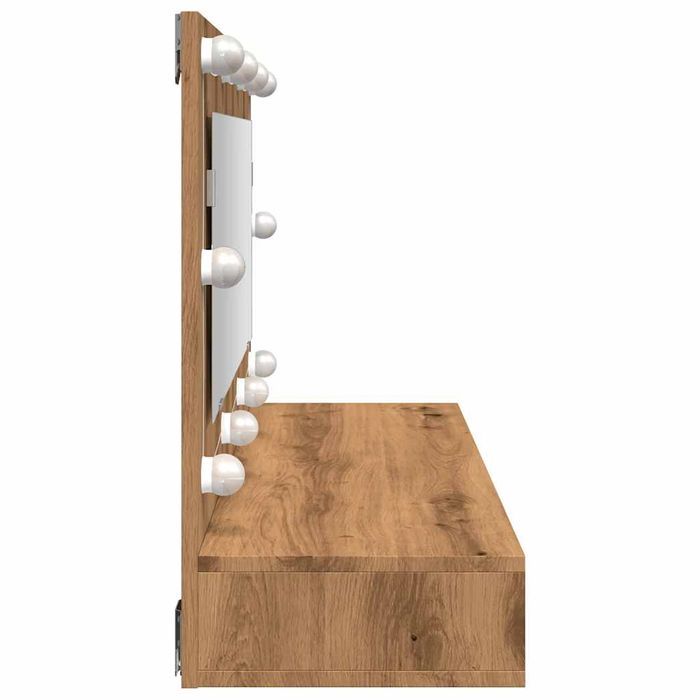 vidaXL Szafka lustrzana z diodami LED dąb artisan 90x31,5x62 cm