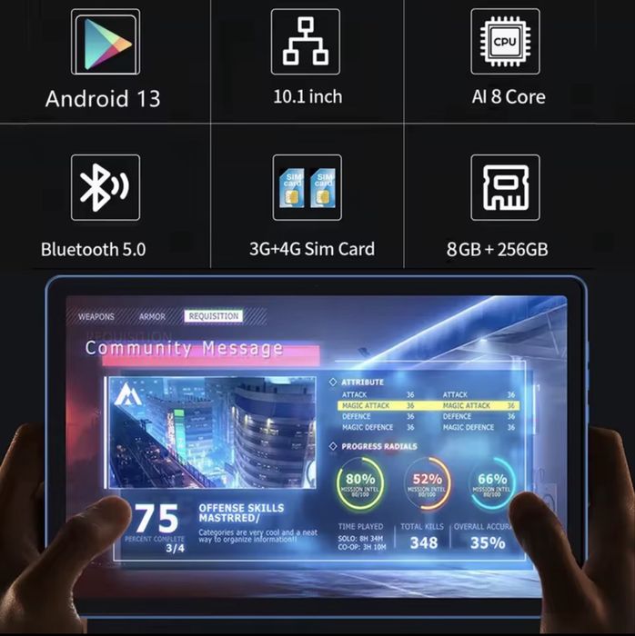 BDF-Y7 novo 5g pad 10.1 Polegada tablets octa núcleo 8gb + 256gb