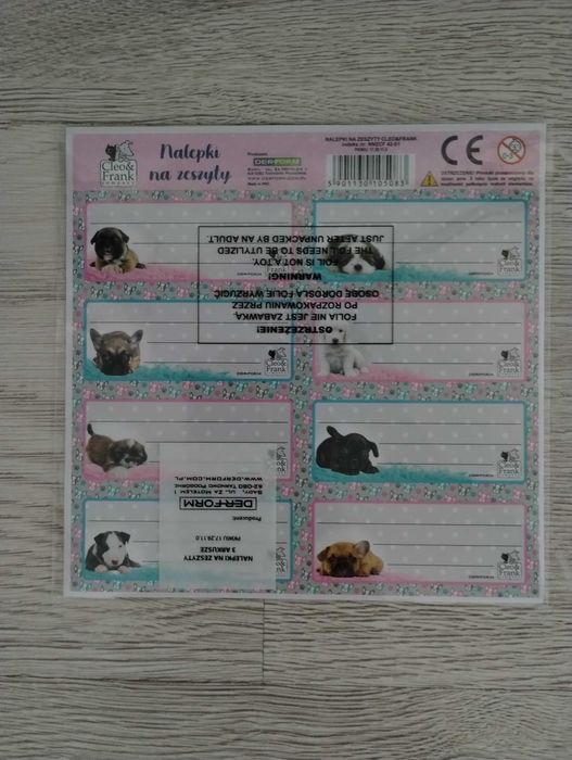 nalepki, naklejki na zeszyty 24 sztuki Nowe