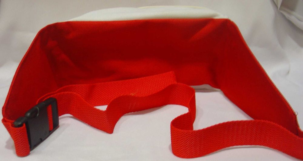 Saszetka , nerka, sakwa do pasa biało - czerwona.