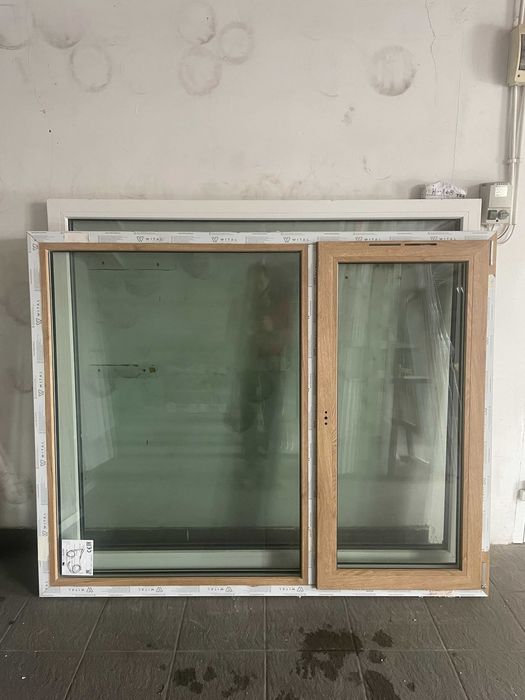 Okno PCV 174x140 cm 3 szyby od wew. MASSIMO OAK od zew białe Wyprzedaż