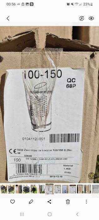 Rury nierdzewne spalinowe, koncentryczne 100x150 mm