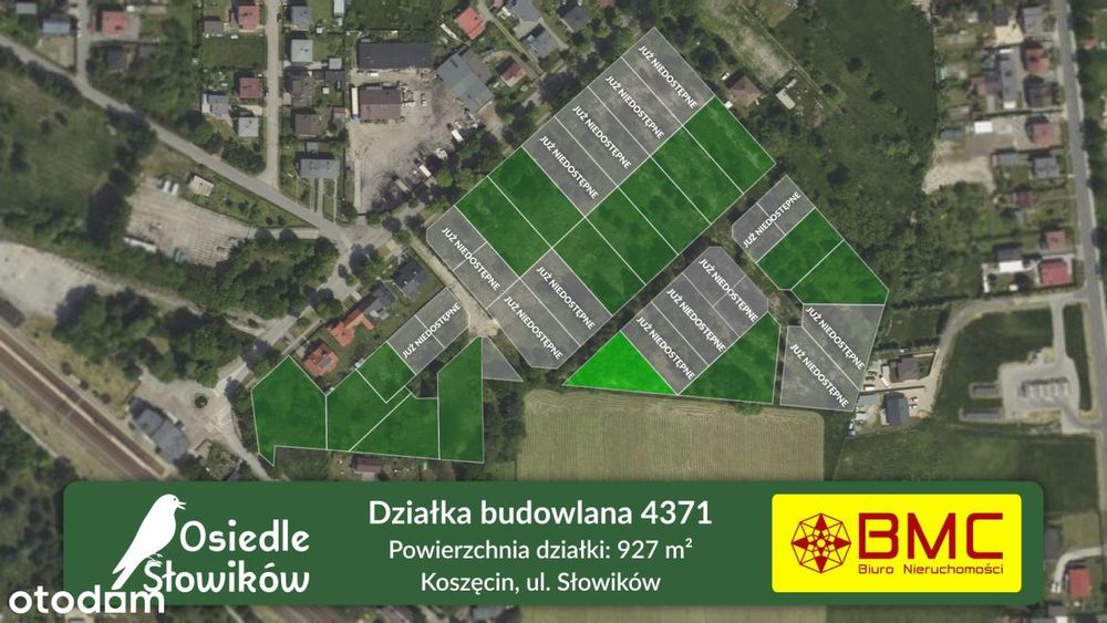 Działka budowlana Koszęcin ul. Słowików 927m2