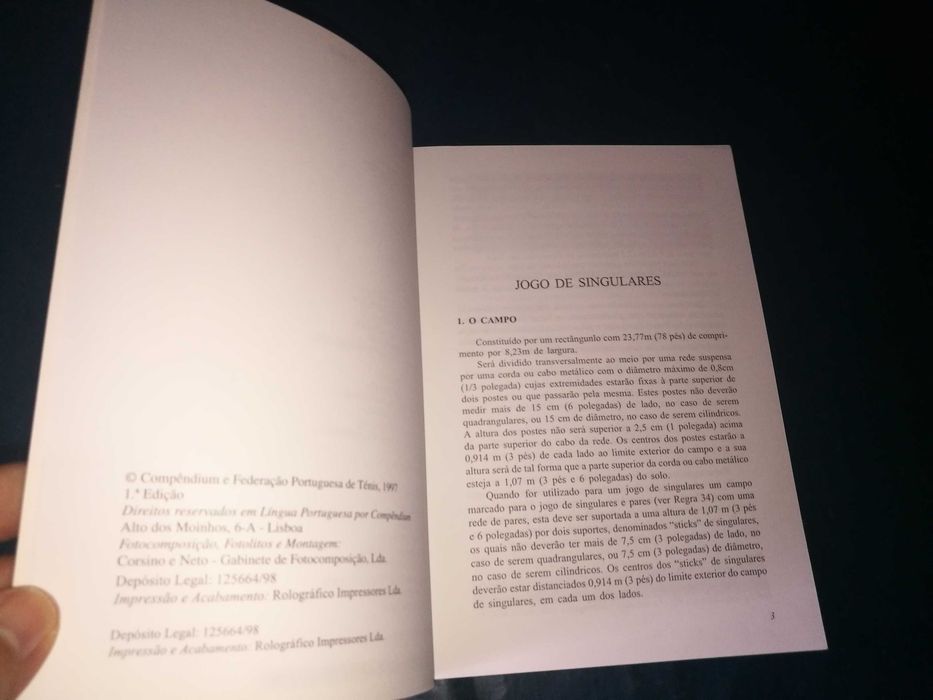 Regras Oficiais do Jogo de Ténis com Casos e Decisões