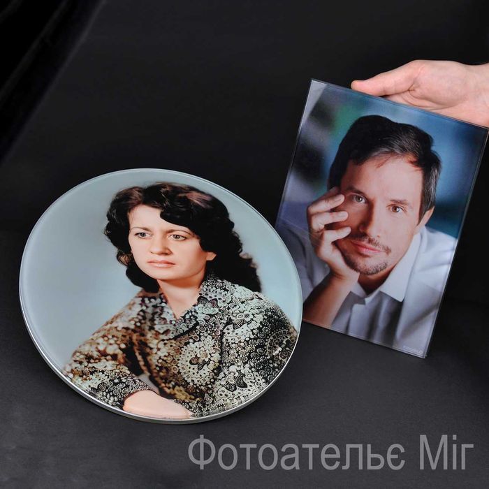 Фото в склі на пам'ятник - Ритуальні таблички та овали