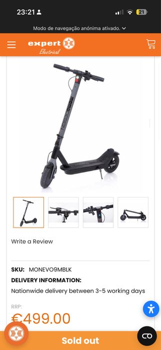 Vendo Trotinete Elétrica Momo Design Evo 9 — Apenas 117km! Como nova!