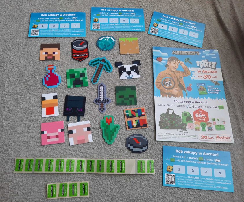 Naklejki minecraft auchan