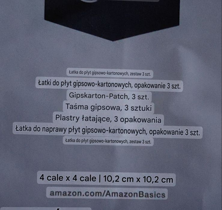 Zestaw naprawczy  łatki do regipsów 2opakowamia po 3szt.