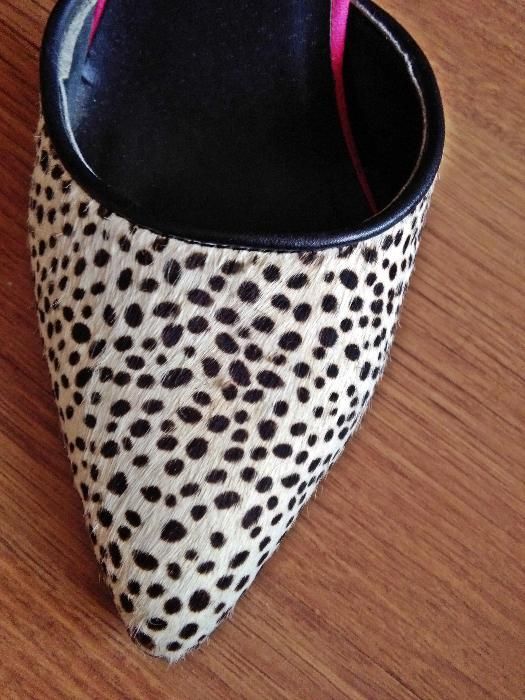 Atmosphere futrzane szpilki z paskiem na kostce 37/38