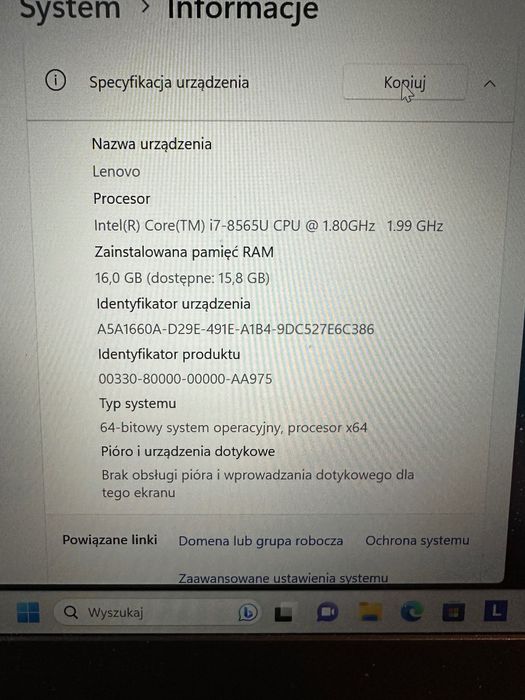 Laptop Lenovo Think Book i7 16GB 512GB SSD 13,3'