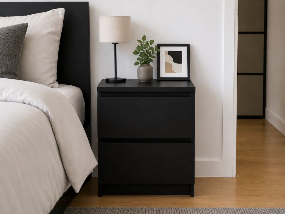 2 Mesas de Cabeceira IKEA MALM Pretas – Excelente Estado
