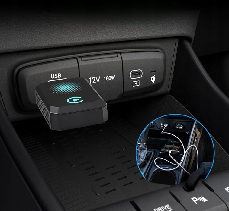 Bezprzewodowy Adapter CarPlay Android Auto Bluetooth WiFi USB-C USB-A
