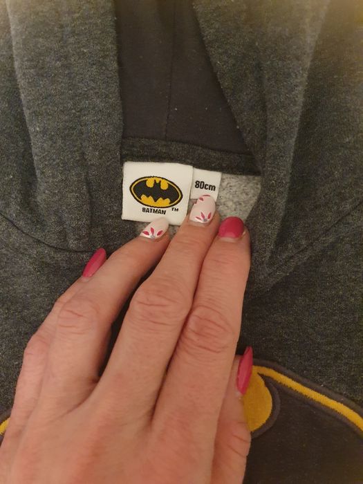 Zestaw kombinezon jesienny pajacyk czapka Batman 80 cm