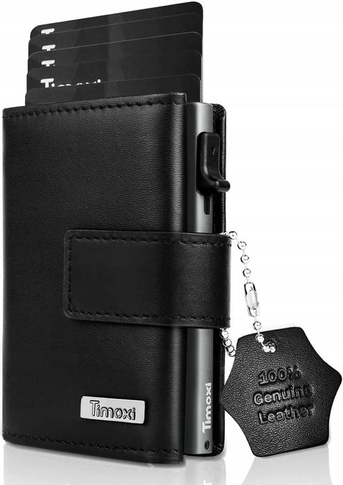 TIMOXI portfel skóra naturalna czarny CK0801, RFID blocker #2