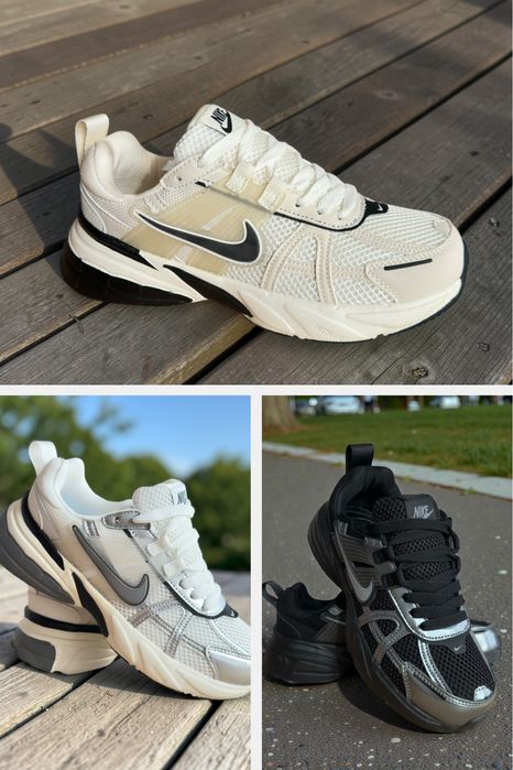 Жіночі кросівки Nike V2K Run beige black silver найк